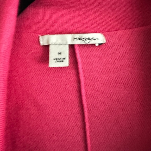 Halogen Hot Pink and Black Knit Stretch Blazer Sweater 3/4 Sleeve sz M - Picture 4 of 11